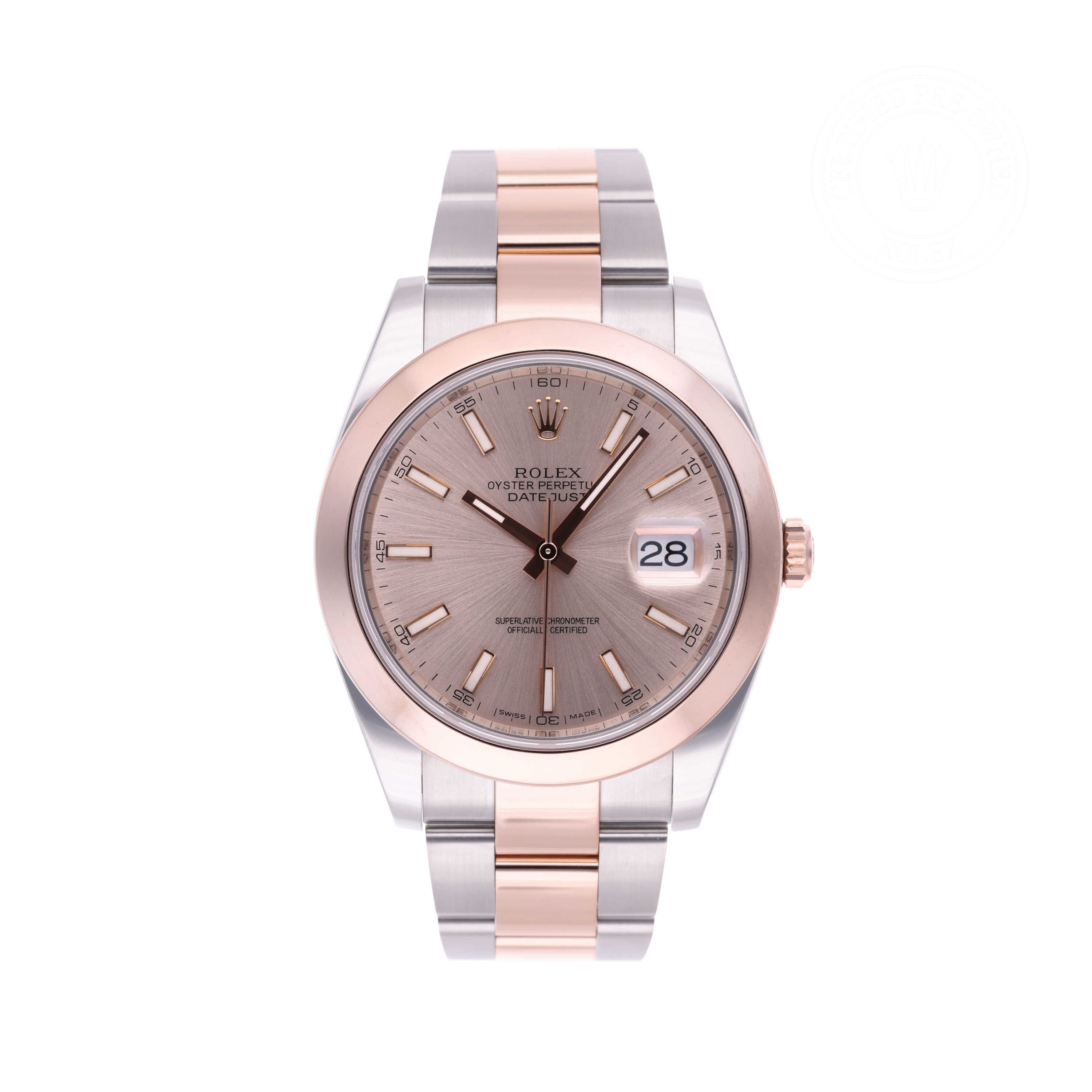 Rolex Certified Pre-owned Datejust M126301-0007 front on white background