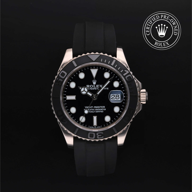 Rolex Certified Pre-owned Yacht-Master M226659-0002 front on black background