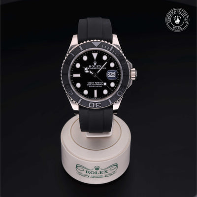 Rolex Certified Pre-owned Yacht-Master M226659-0002 front on black background