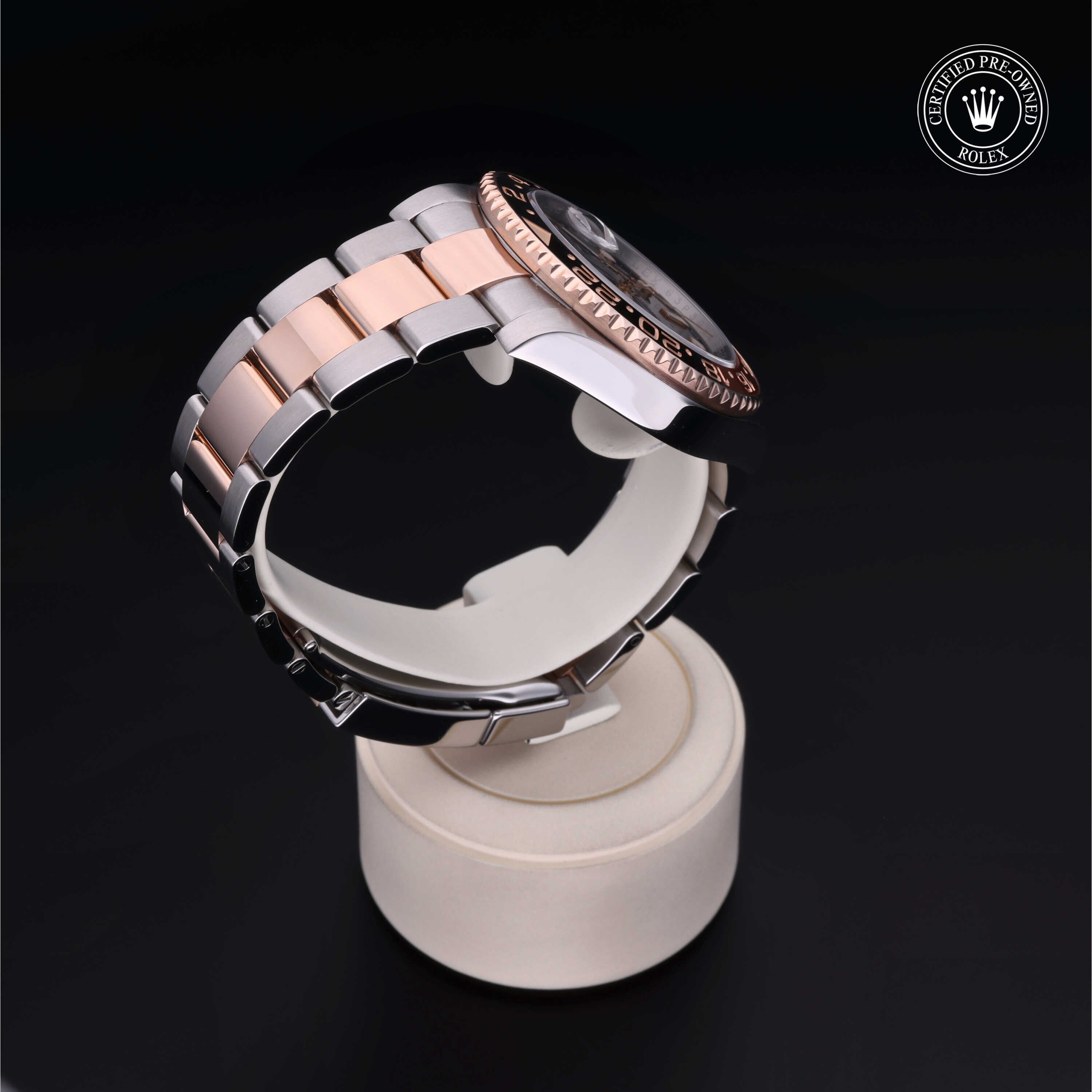 Rolex Certified Pre-owned GMT M126711CHNR-0002 front on black background