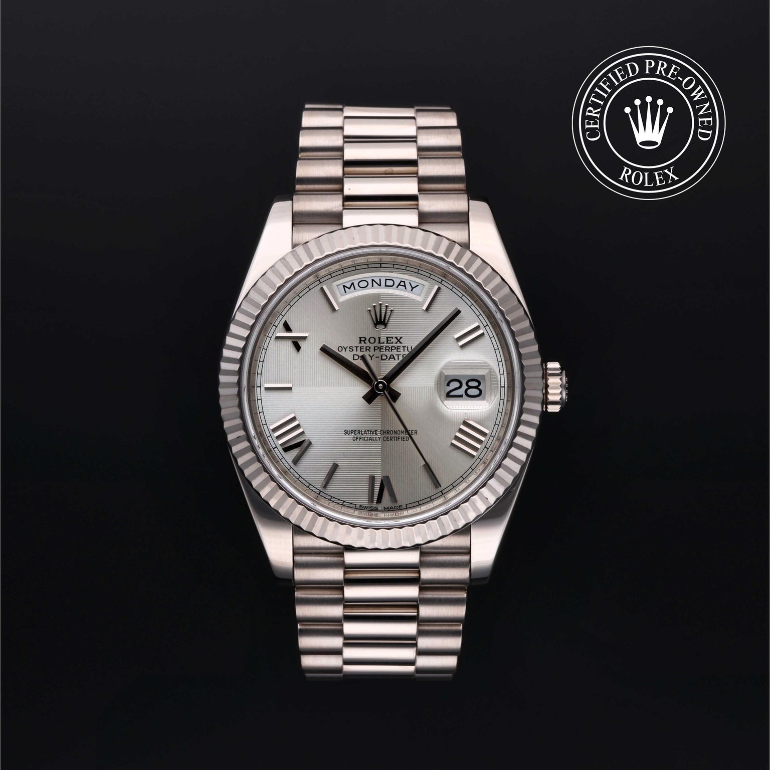 Rolex CPO Day-date M228239 front on white background