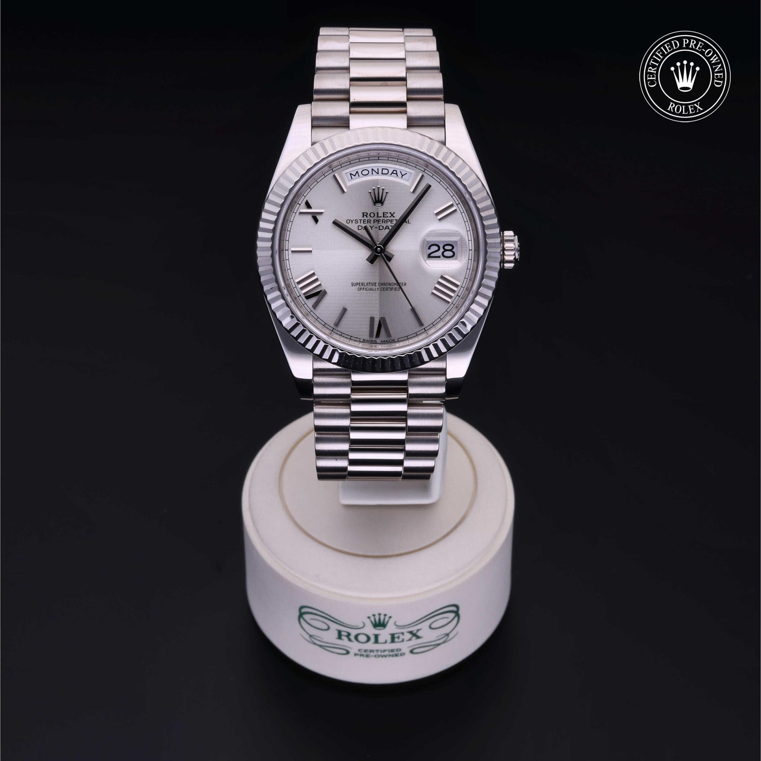 Rolex CPO Day-date M228239 front on white background