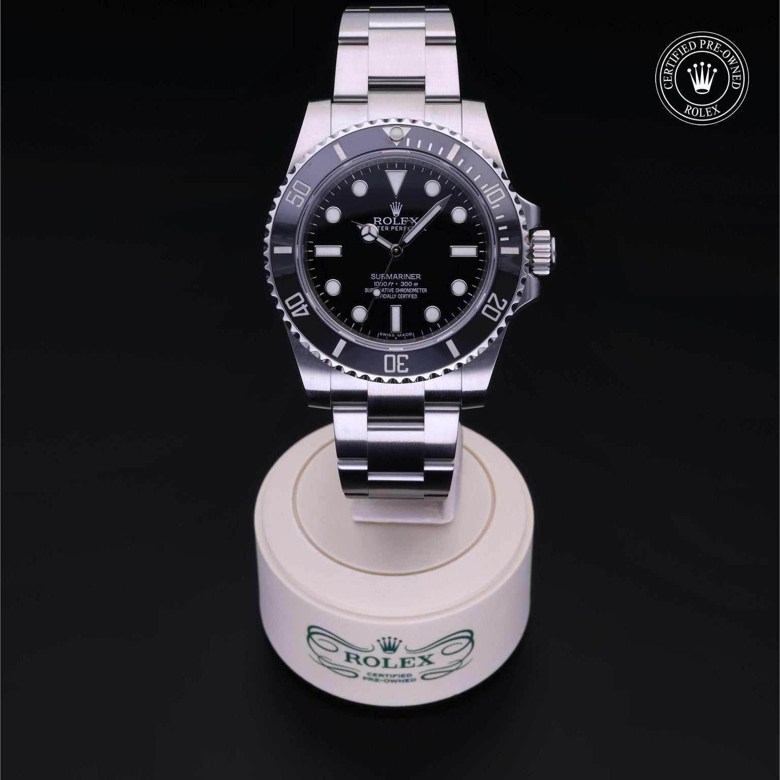 Rolex Certified Pre-owned Submariner M114060-0002 front on black background