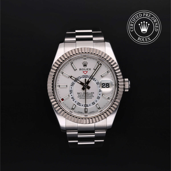 Rolex CPO Sky-Dweller M326934 front on white background