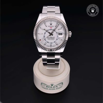 Rolex CPO Sky-Dweller M326934 front on white background