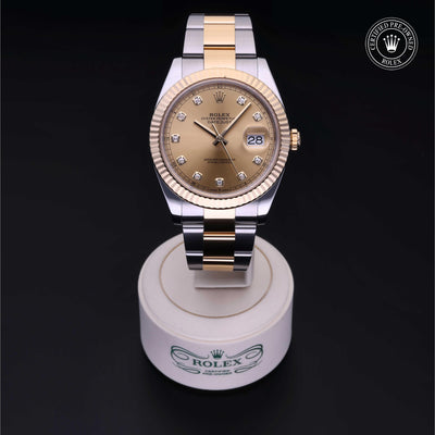 Rolex Certified Pre-owned Datejust M126333-0011 front on black background