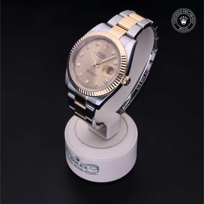 Rolex Certified Pre-owned Datejust M126333-0011 front on black background