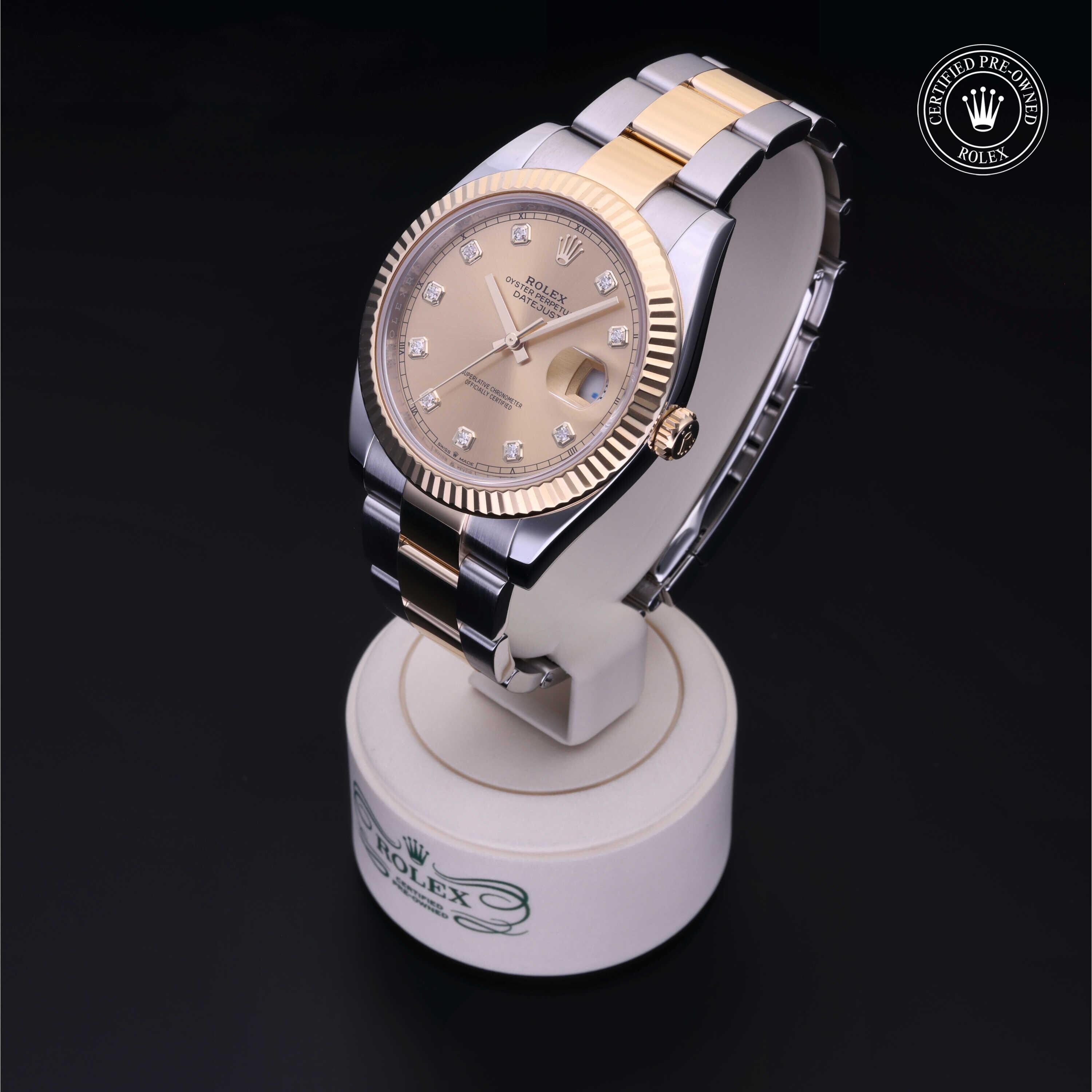 Rolex Certified Pre-owned Datejust M126333-0011 front on black background