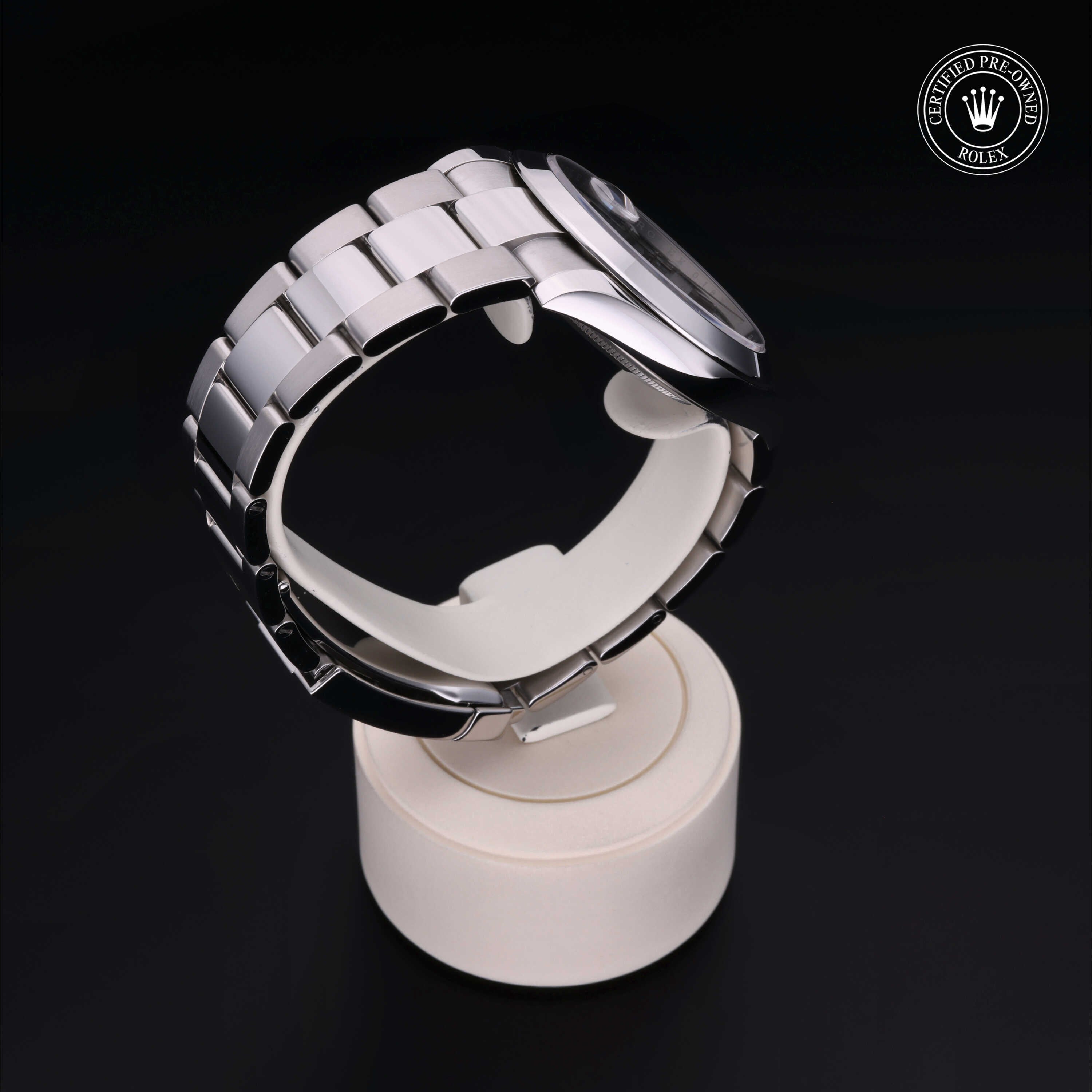 Rolex Certified Pre-owned Datejust M126300-0021 front on black background