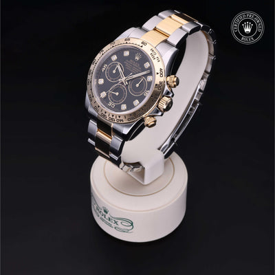 Rolex Certified Pre-owned Daytona M116503-0008 front on black background