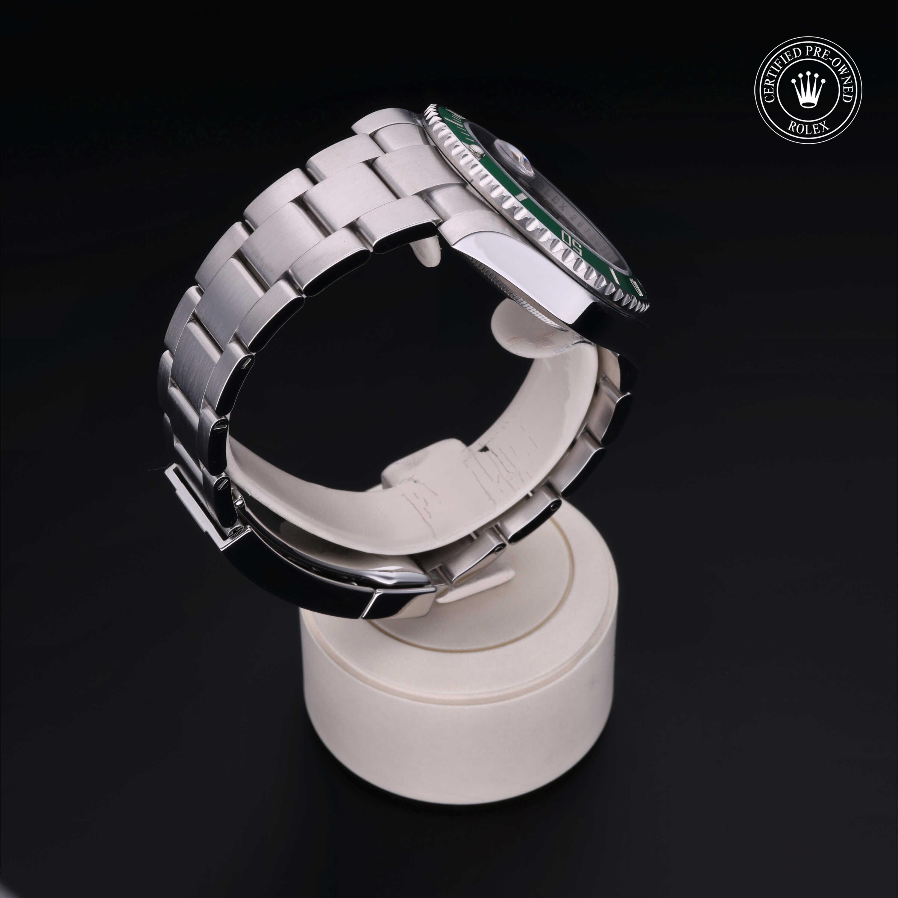 Rolex CPO Submariner M116610LV front on white background