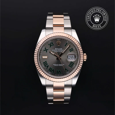 Rolex Certified Pre-owned Datejust M126331-0015 front on black background