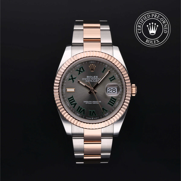 Rolex Certified Pre-owned Datejust M126331-0015 front on black background
