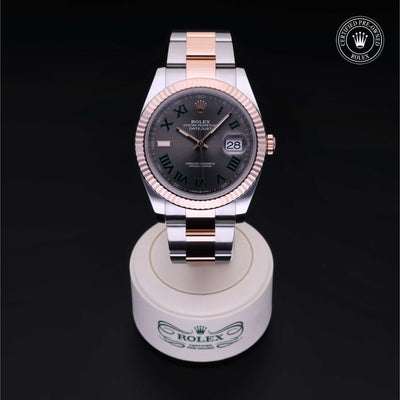 Rolex Certified Pre-owned Datejust M126331-0015 front on black background