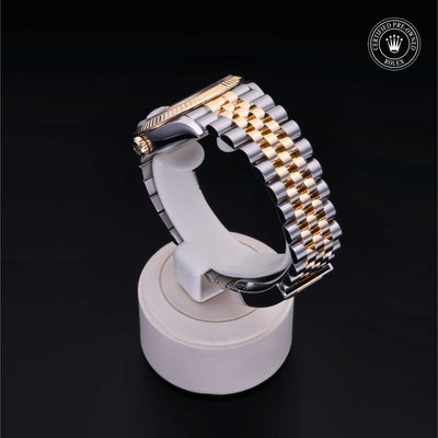 Rolex Certified Pre-owned Datejust M126233-0017 front on black background