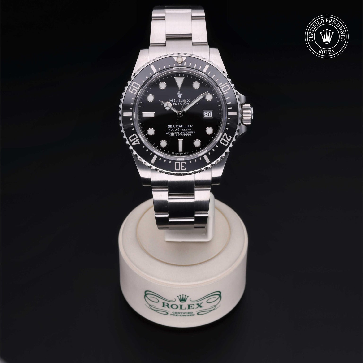 Rolex CPO Sea-Dweller M116600 front on white background