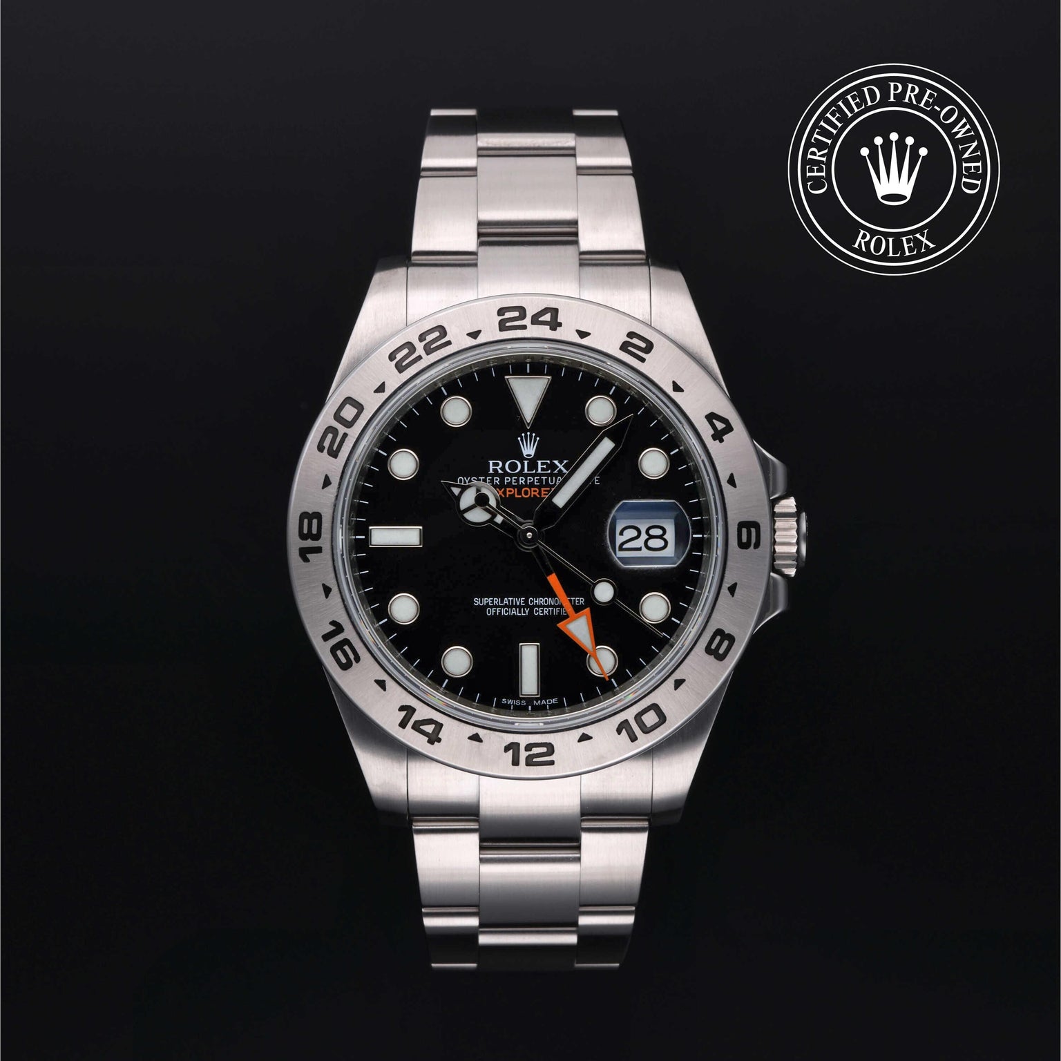 Rolex CPO Explorer M216570 front on white background