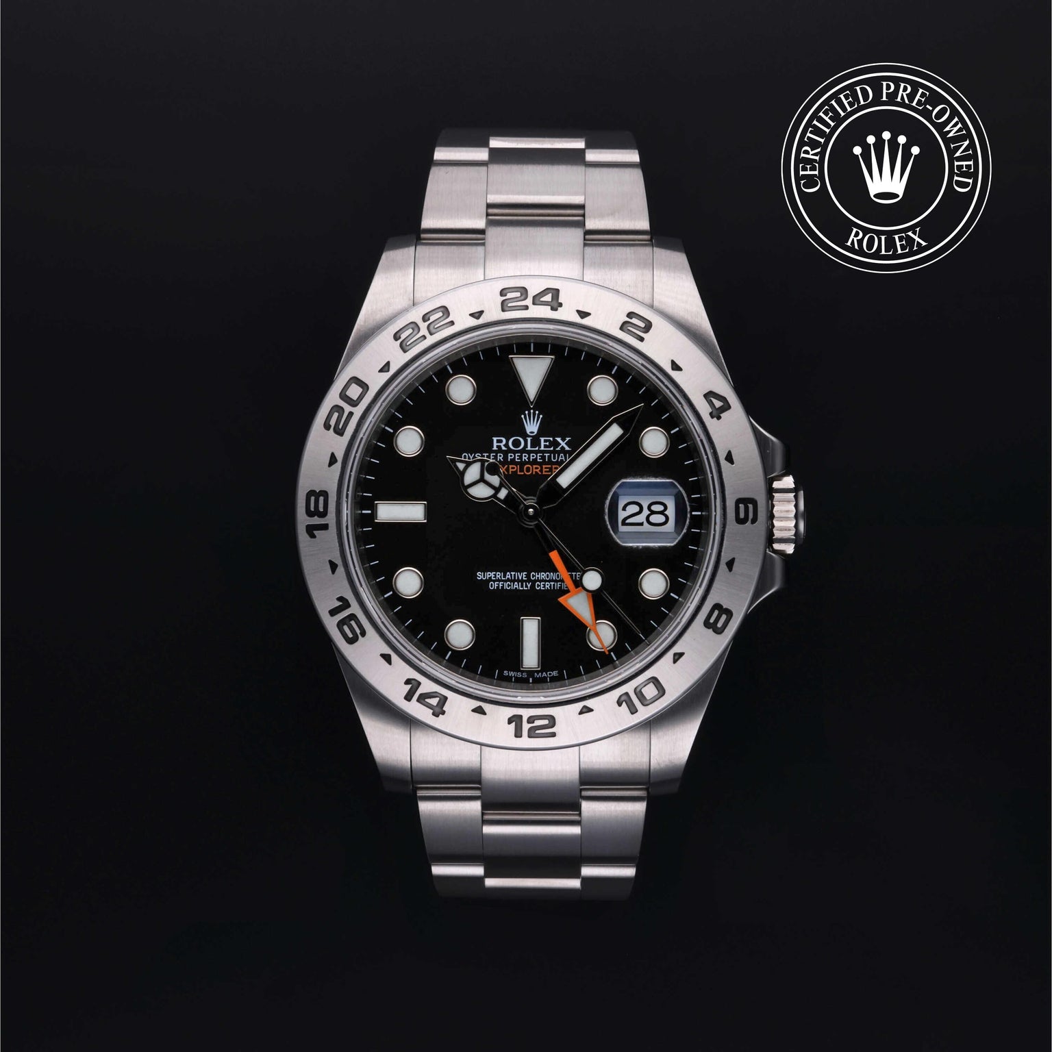 Rolex CPO Explorer M216570 front on white background
