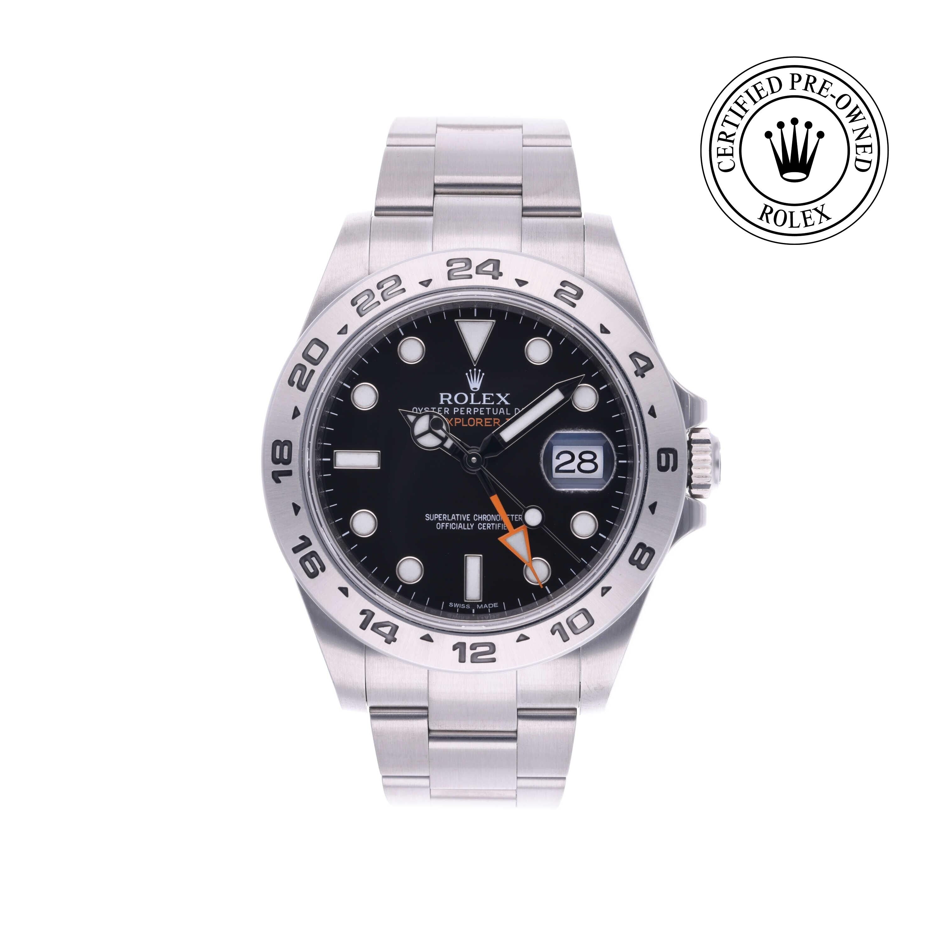 Rolex CPO Explorer M216570 front on white background