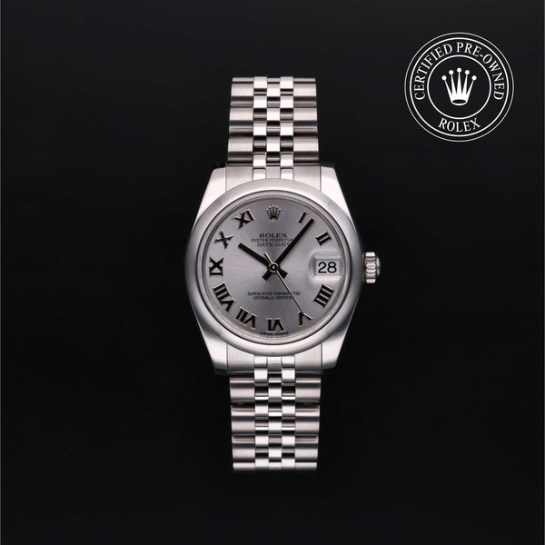 Rolex Certified Pre-owned Lady Datejust M178240-0001 front on black background