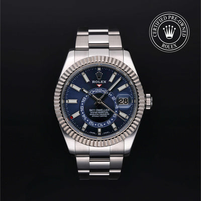 Rolex Certified Pre-owned Sky-Dweller M326934-0003 front on black background