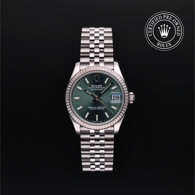 Rolex Certified Pre-owned Lady Datejust M278274-0018 front on black background