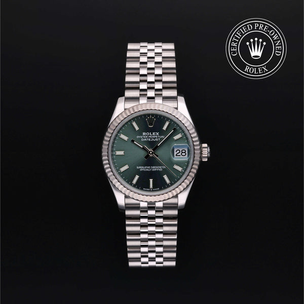 Rolex Certified Pre-owned Lady Datejust M278274-0018 front on black background