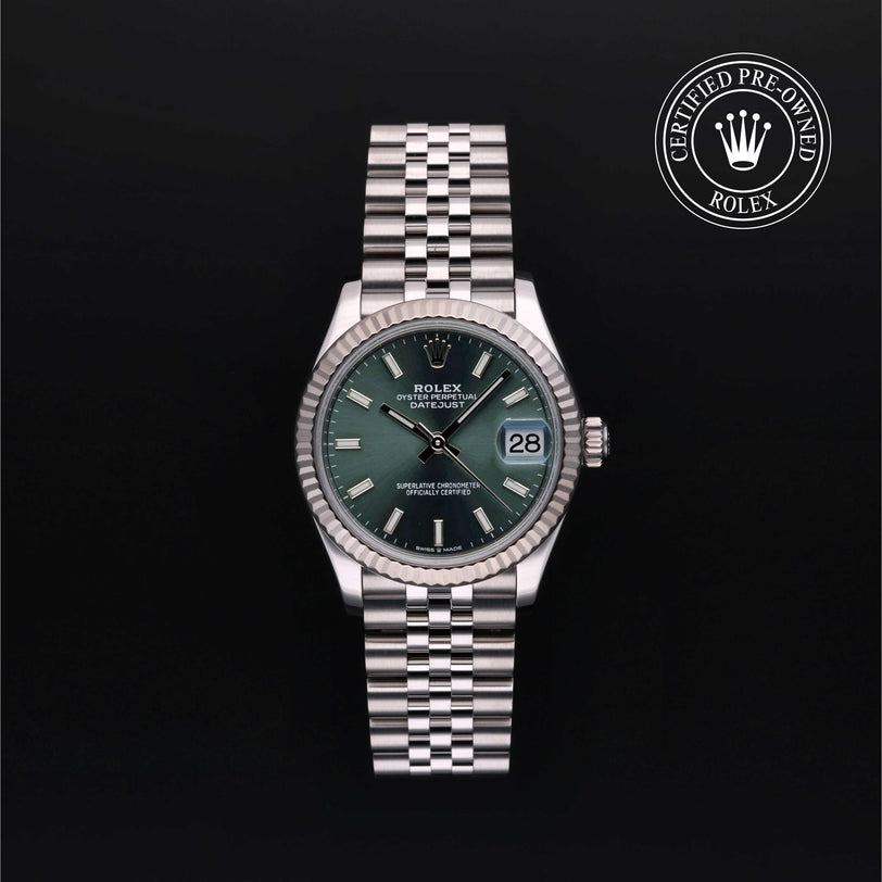 Rolex Certified Pre-owned Lady Datejust M278274-0018 front on black background
