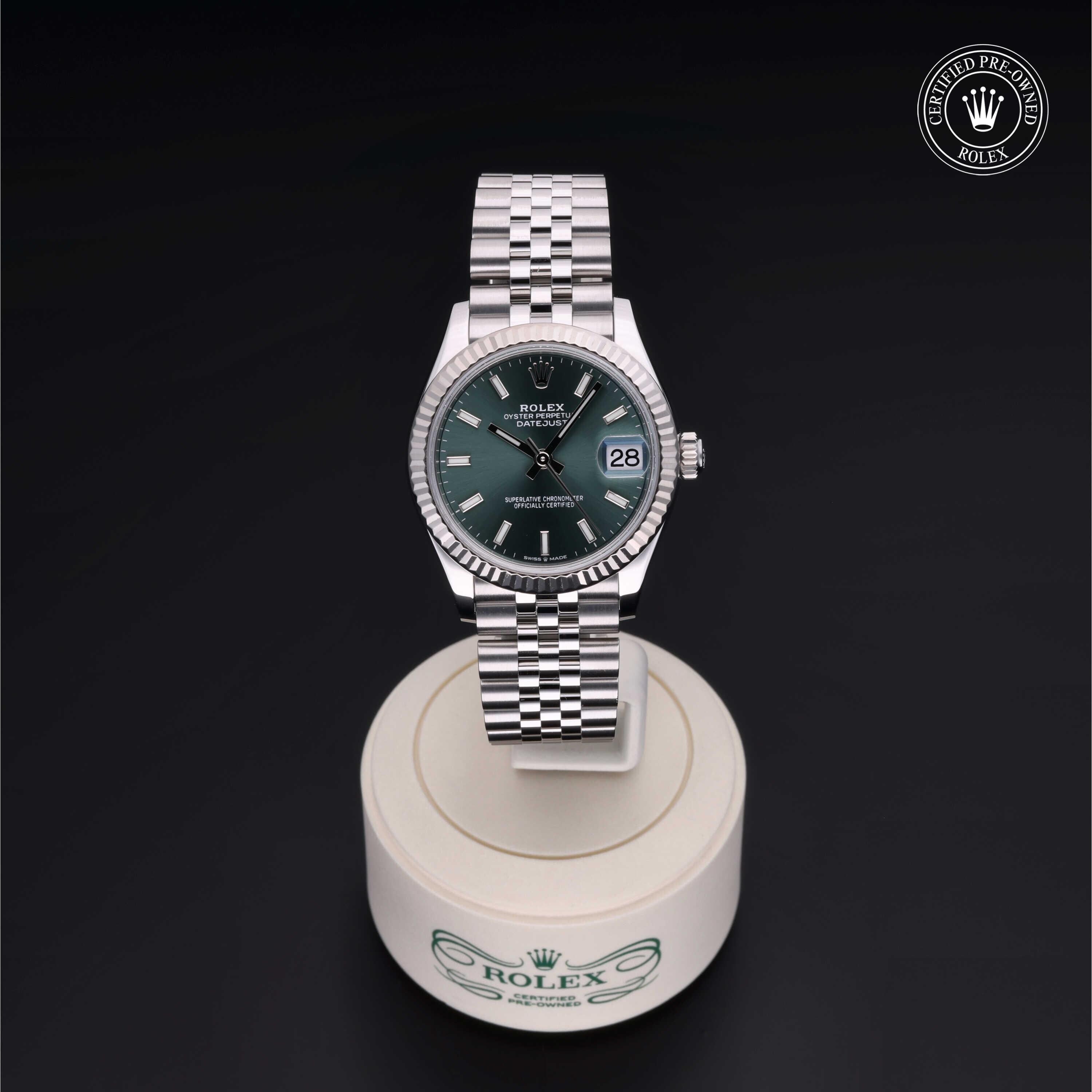 Rolex Certified Pre-owned Lady Datejust M278274-0018 front on black background