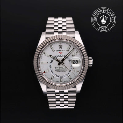 Rolex CPO Sky-Dweller M326934 front on white background