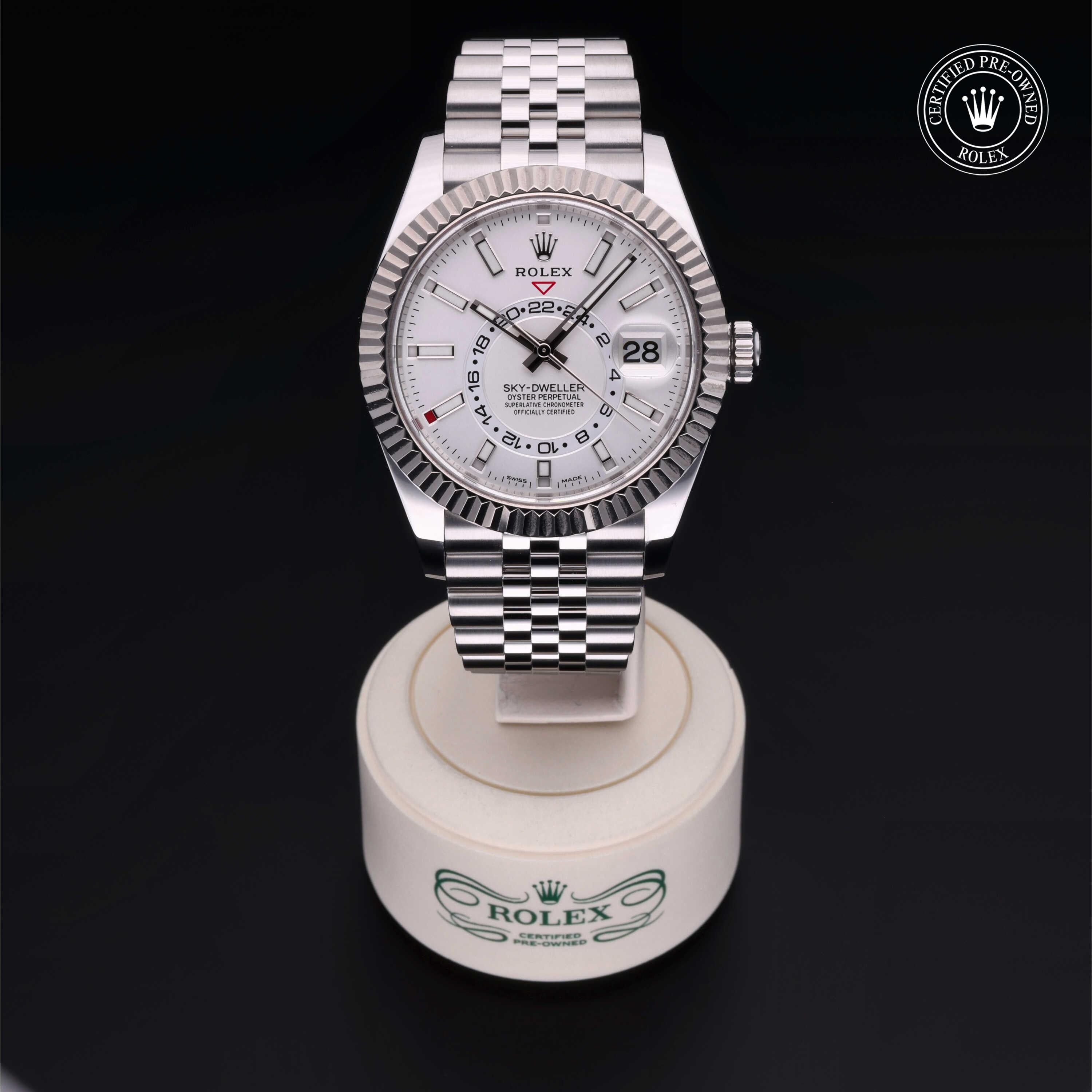 Rolex CPO Sky-Dweller M326934 front on white background