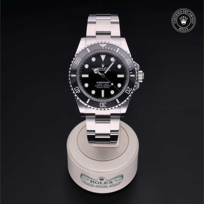 Rolex CPO Submariner M124060 front on white background