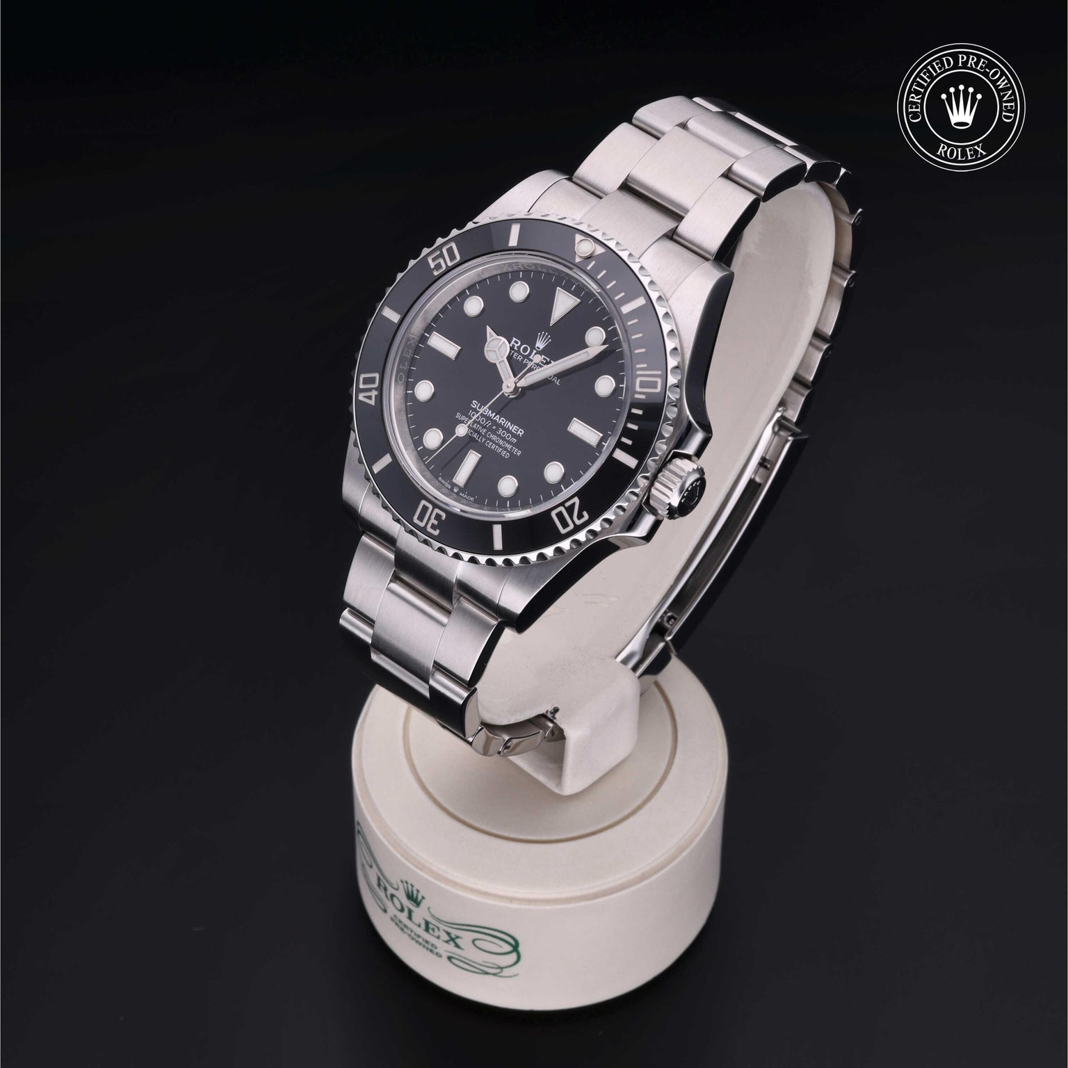 Rolex CPO Submariner M124060 front on white background