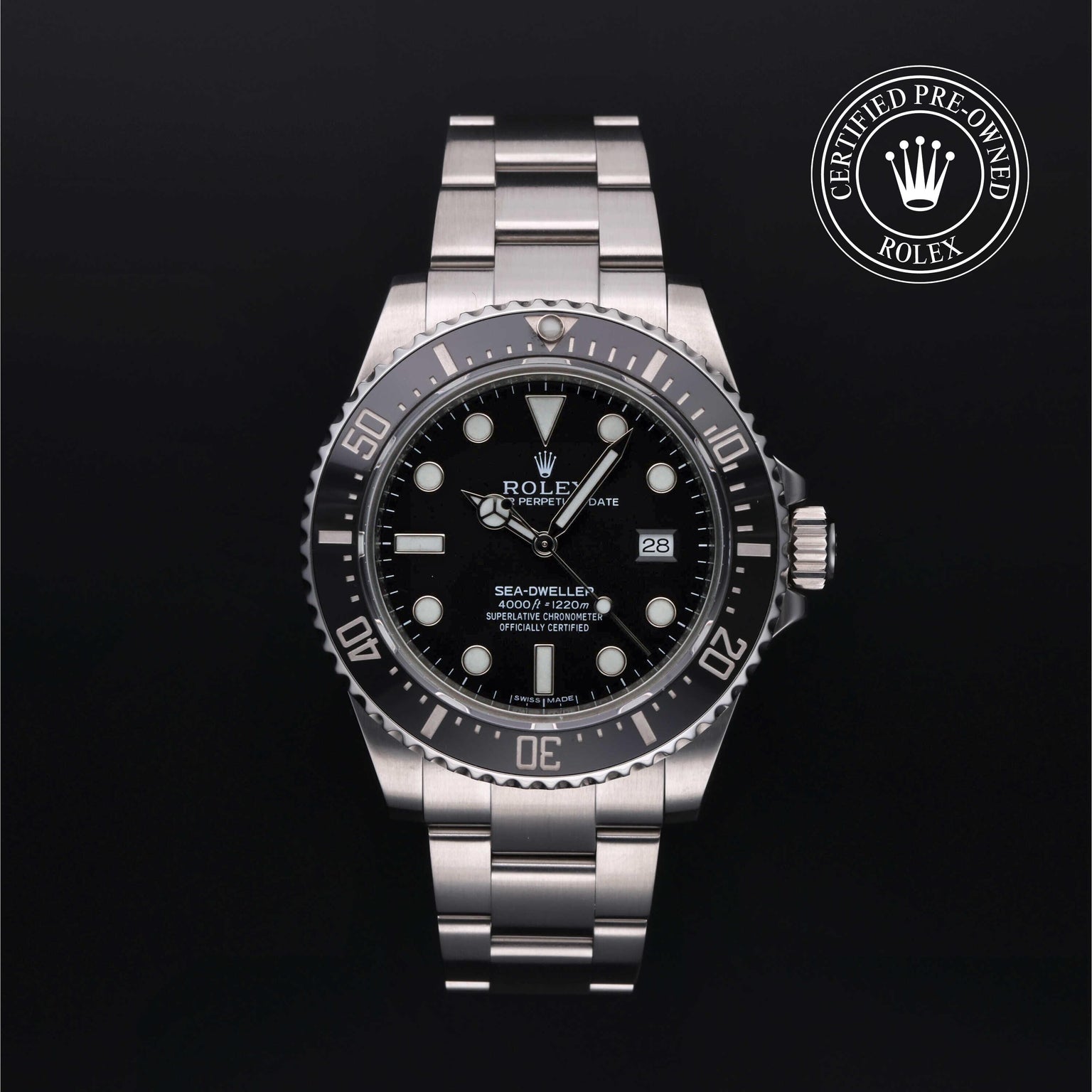 Rolex CPO Sea-Dweller M116600 front on white background