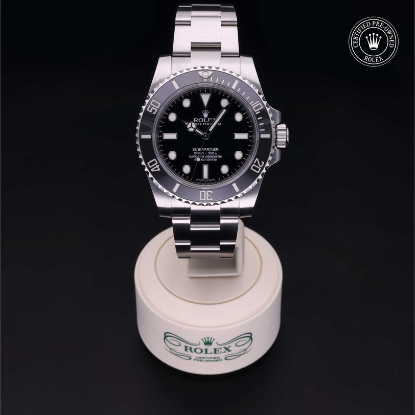 Rolex Certified Pre-owned Submariner M114060-0002 front on black background
