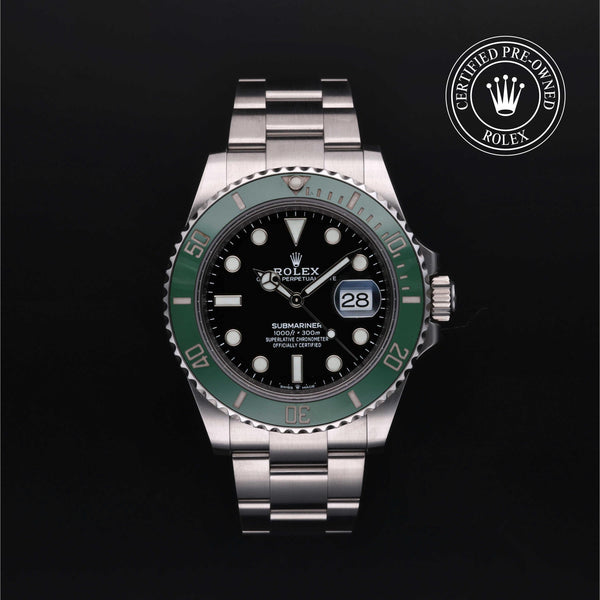 Rolex CPO Submariner M126610LV front on white background