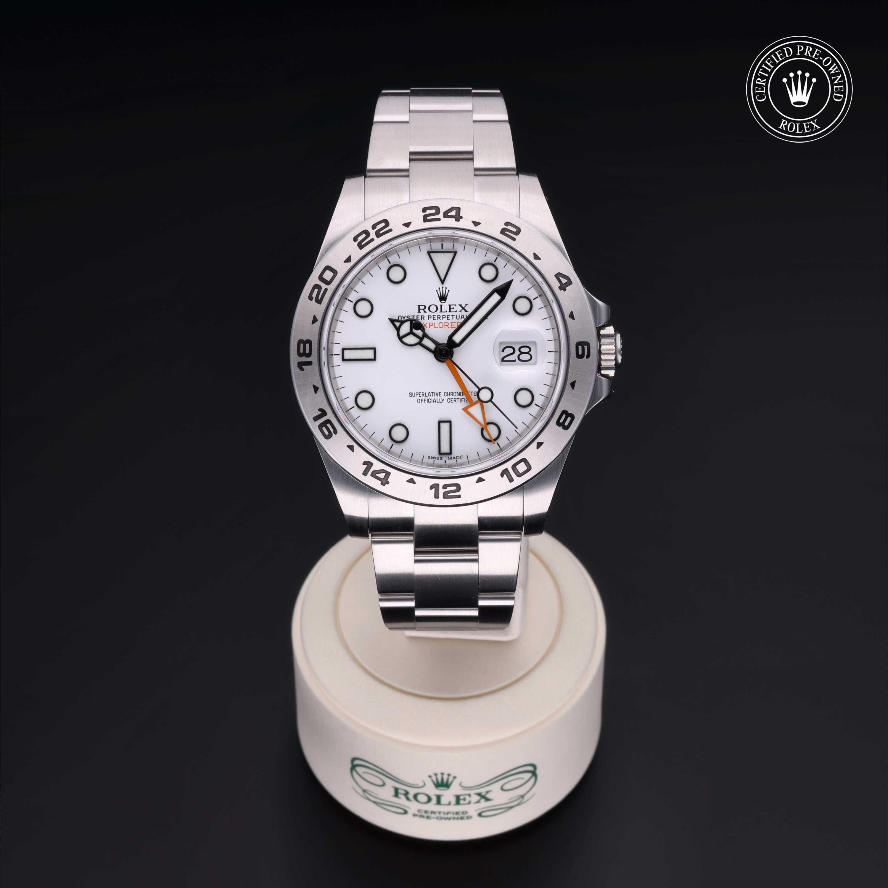 Rolex CPO Explorer M216570 front on white background