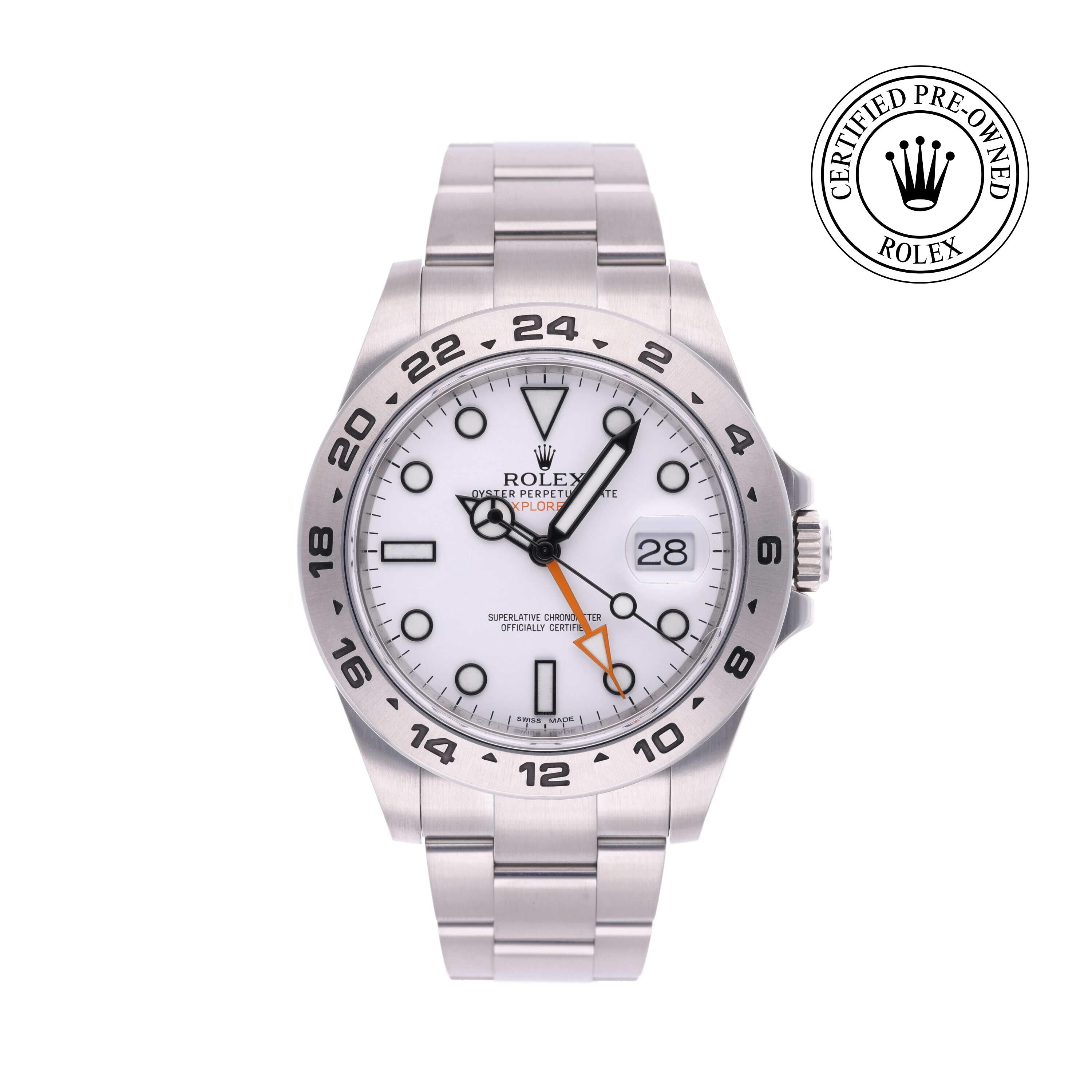 Rolex CPO Explorer M216570 front on white background