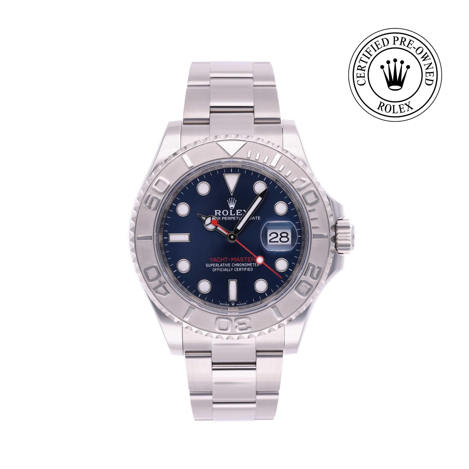 Rolex CPO Yacht-Master M126622 front on white background