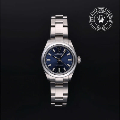 Rolex Certified Pre-owned Oyster Perpetual M276200-0003 front on black background