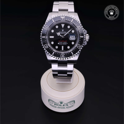 Rolex Certified Pre-owned Sea-Dweller M126600-0001 front on black background