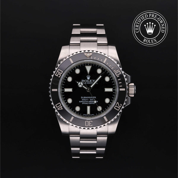 Rolex Certified Pre-owned Submariner M114060-0002 front on black background
