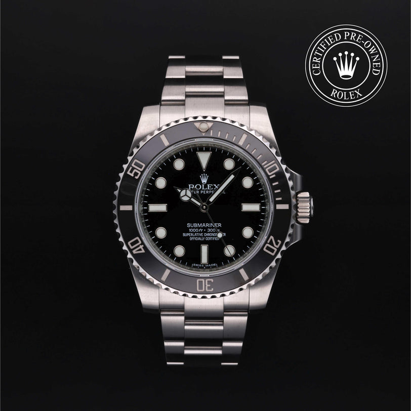 Rolex Certified Pre-owned Submariner M114060-0002 front on black background