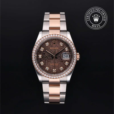 Rolex CPO Datejust M126281RBR front on white background