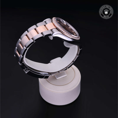Rolex CPO Datejust M126281RBR front on white background