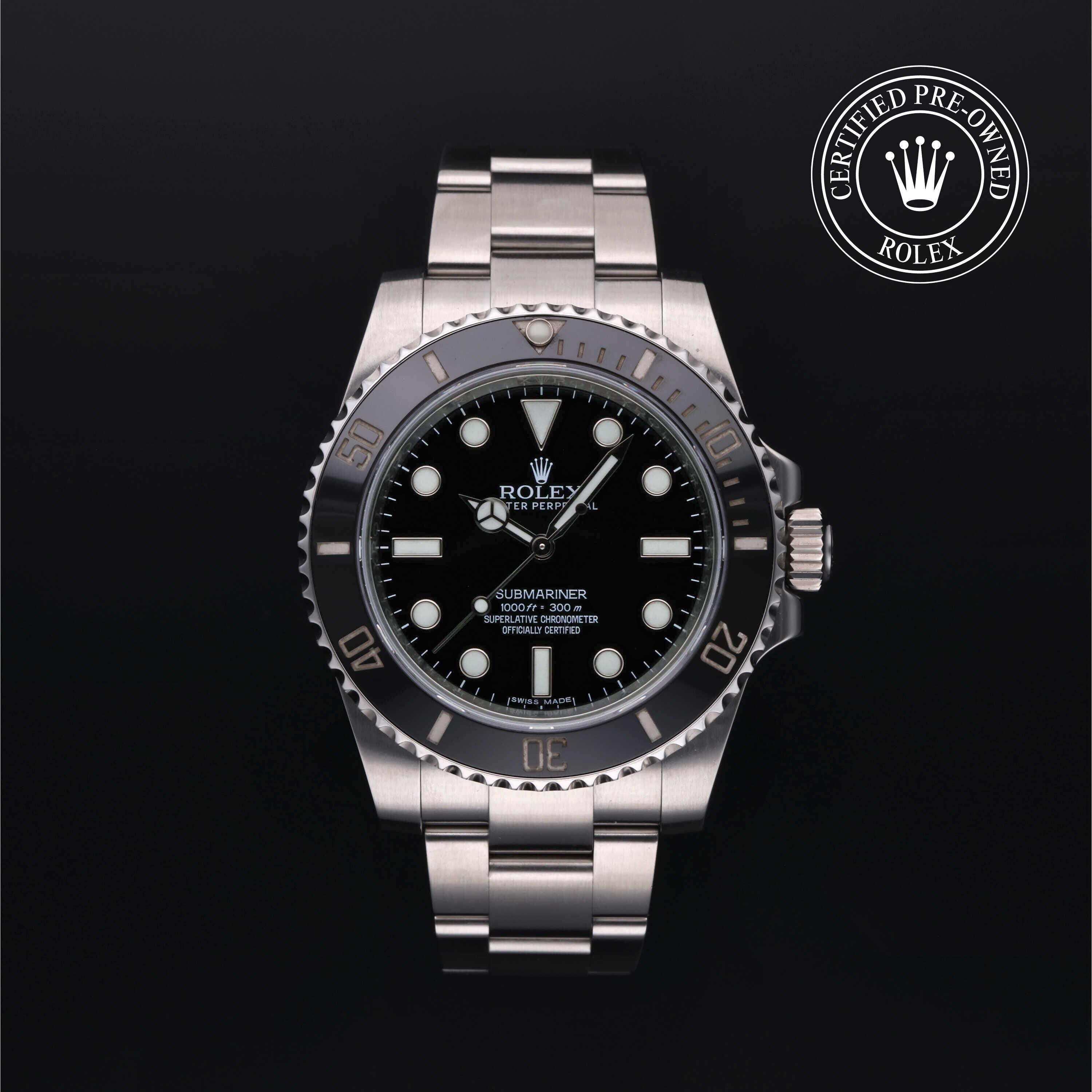 Rolex Certified Pre-owned Submariner M114060-0002 front on black background
