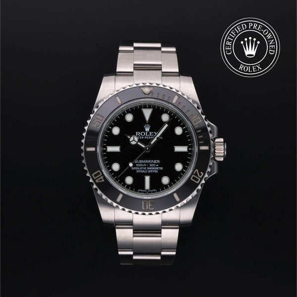Rolex Certified Pre-owned Submariner M114060-0002 front on black background