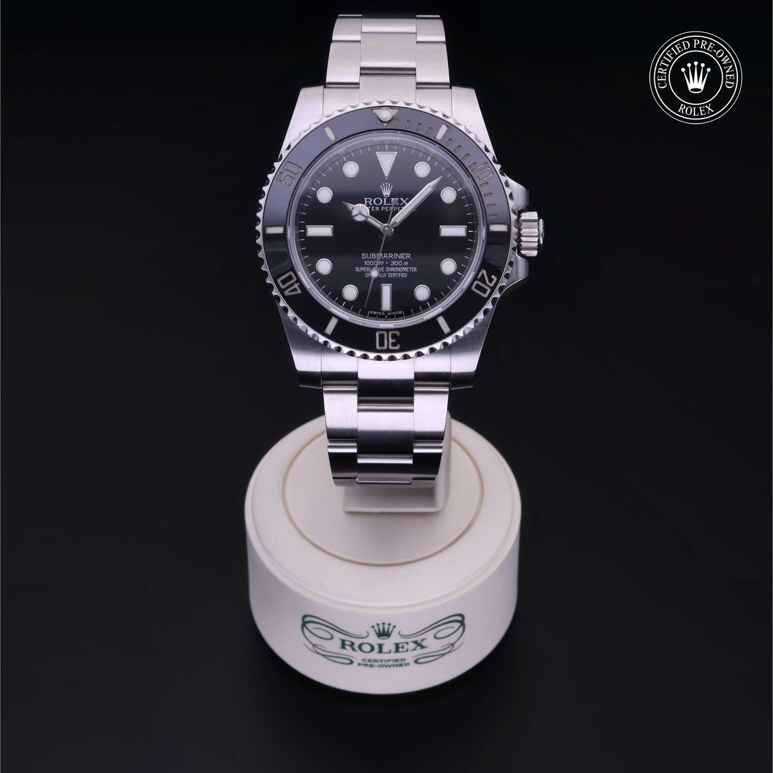 Rolex Certified Pre-owned Submariner M114060-0002 front on black background