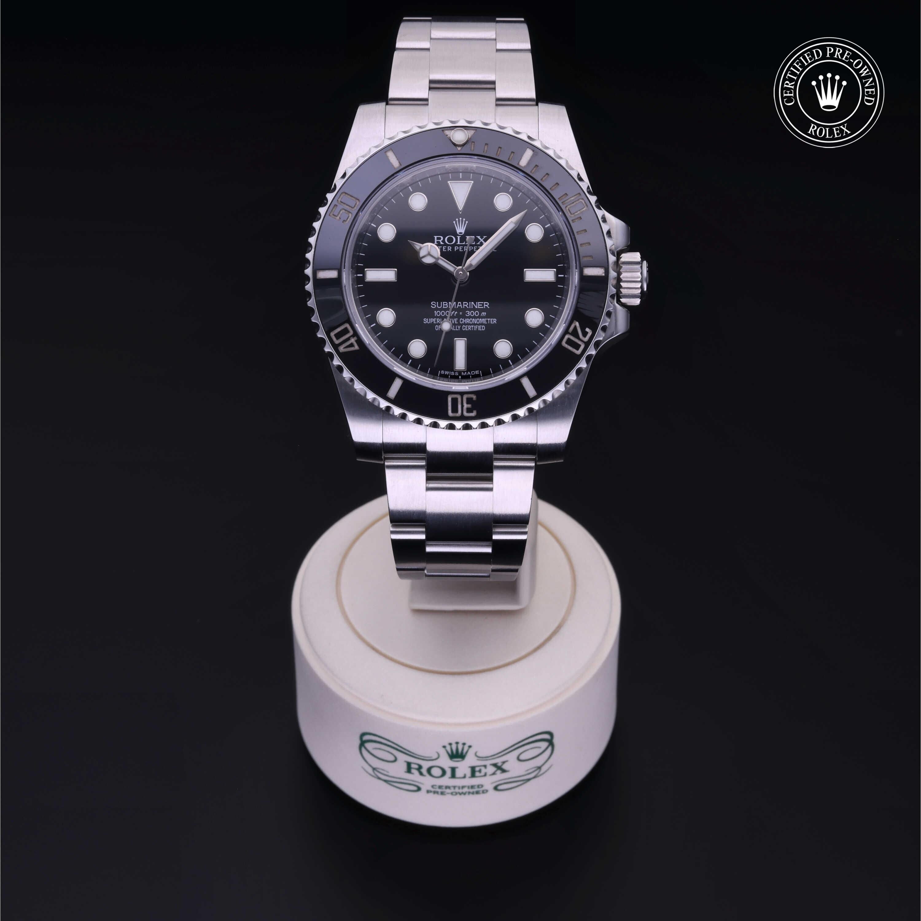 Rolex Certified Pre-owned Submariner M114060-0002 front on black background