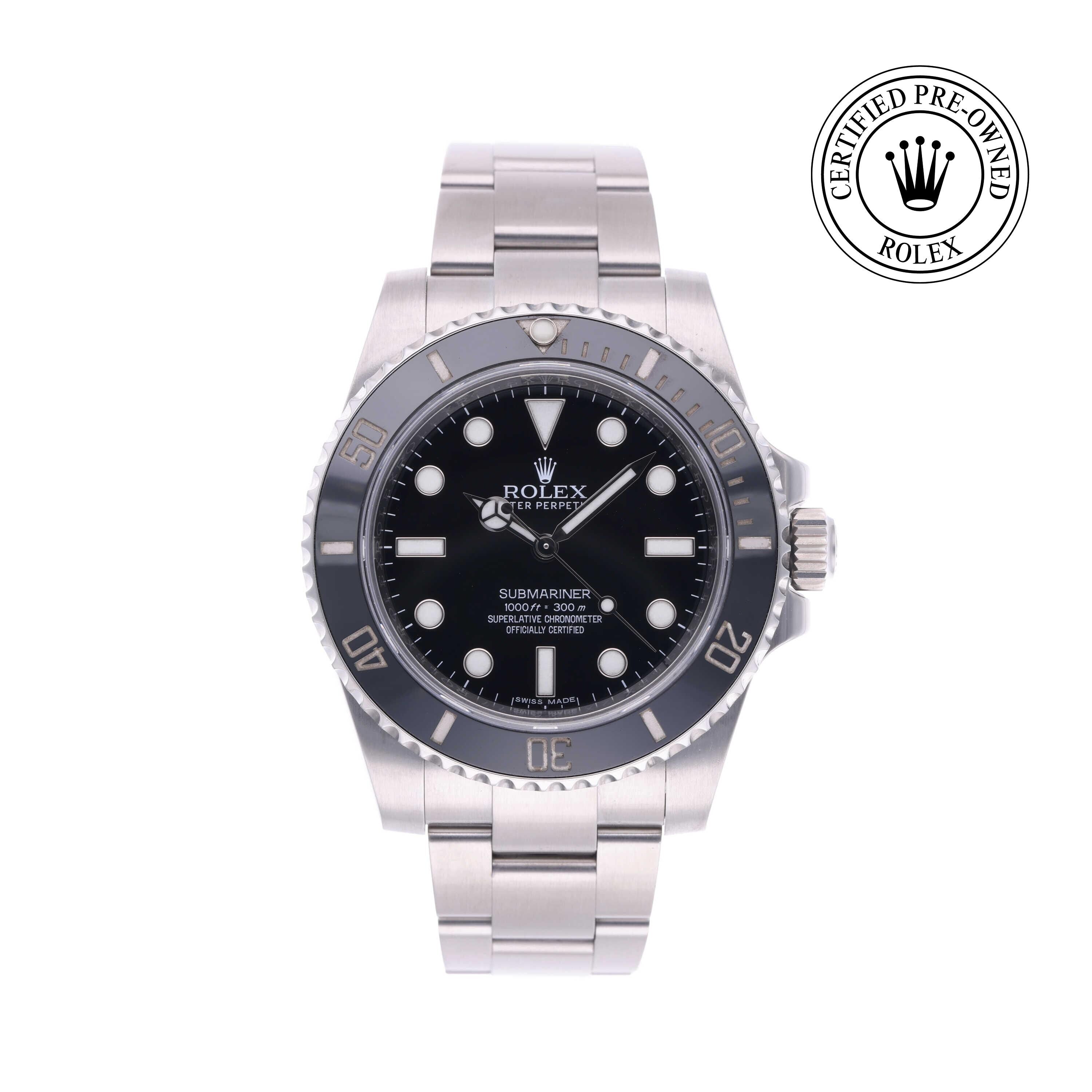 Rolex Certified Pre-owned Submariner M114060-0002 front on white background